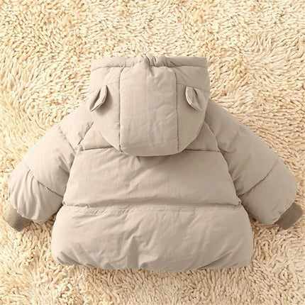 Kids Winter Down Jacket 2024 Cute Bear Snow Wear Coats Thicken Warm Girls Boys' Cotton Clothes Chidlren Hooded Parkas 1-6 Years