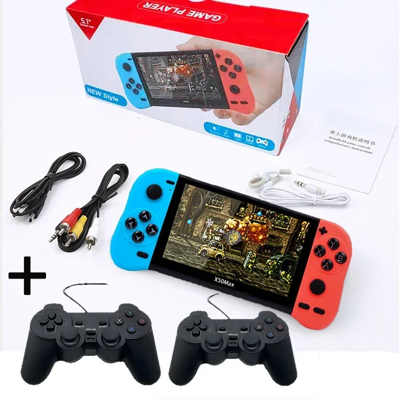Portable Gaming Console with 5.1" HD Screen - Enjoy 30000+ Classic Retro Games Anywhere NEW X50/X50 MAX Handheld Retro Classic