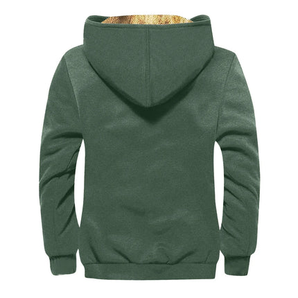 Winter Lambswool Coats Thicken Warm Jackets Long Sleeve Zipper Hoodies Casual Sports Fleece Black Coat Hooded Men Women Jacket