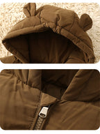 Kids Winter Down Jacket 2024 Cute Bear Snow Wear Coats Thicken Warm Girls Boys' Cotton Clothes Chidlren Hooded Parkas 1-6 Years