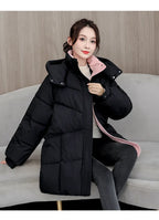 Winter New Down Long Jacket Women Warm Hooded Women's Cotton Padded Puffer Coat Fashion Temperament Overcoat Top
