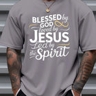 T Shirt For Man 100% Cotton Summer Blessed by God Loved by Jesus Casual Slim Fit Round Neck Short Sleeved T-shirt Top