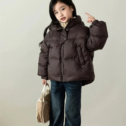 Winter Kids Warm Down Coats Autumn Children Cotton-Padded Jackets Boys Girls Clothing Baby Hooded Outerwear 3-12 Years