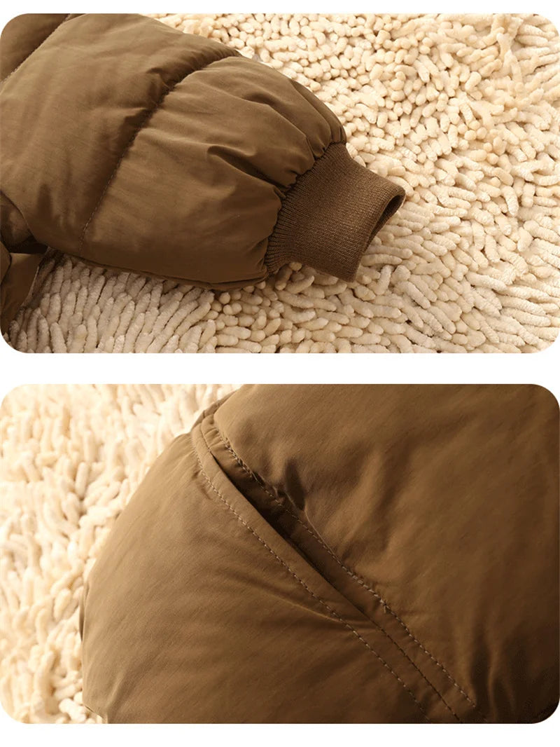 Kids Winter Down Jacket 2024 Cute Bear Snow Wear Coats Thicken Warm Girls Boys' Cotton Clothes Chidlren Hooded Parkas 1-6 Years