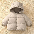 Kids Winter Down Jacket 2024 Cute Bear Snow Wear Coats Thicken Warm Girls Boys' Cotton Clothes Chidlren Hooded Parkas 1-6 Years