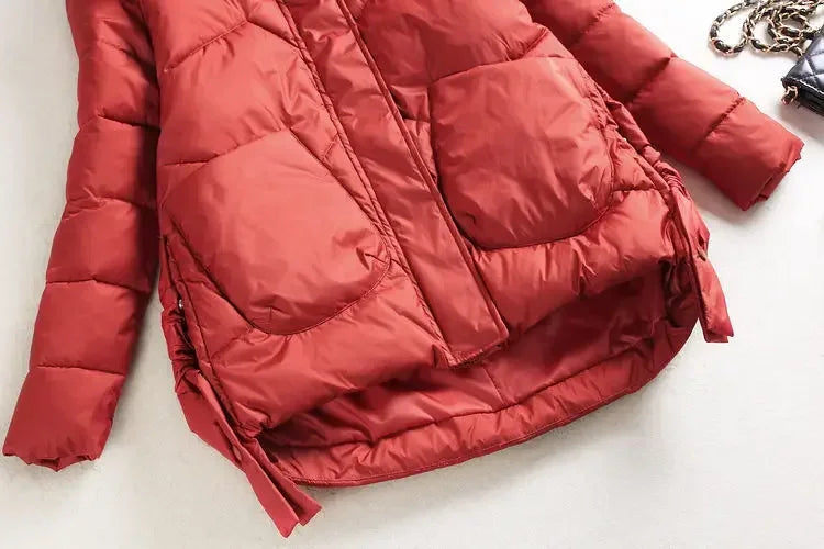Winter Warm Coat Women's Fashion New Solid Color Hood Filled Down Cotton Coat Women's Clothing Winter Jacket Women Winter Coat