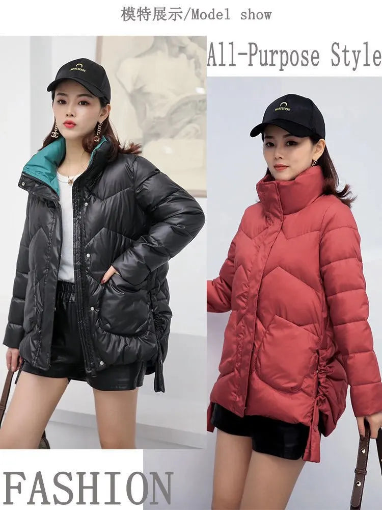 Winter Warm Coat Women's Fashion New Solid Color Hood Filled Down Cotton Coat Women's Clothing Winter Jacket Women Winter Coat