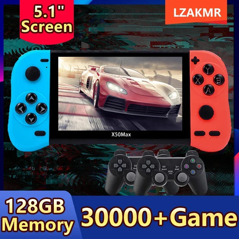 Portable Gaming Console with 5.1" HD Screen - Enjoy 30000+ Classic Retro Games Anywhere NEW X50/X50 MAX Handheld Retro Classic