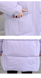 Winter New Down Long Jacket Women Warm Hooded Women's Cotton Padded Puffer Coat Fashion Temperament Overcoat Top