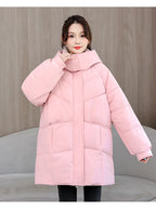Winter New Down Long Jacket Women Warm Hooded Women's Cotton Padded Puffer Coat Fashion Temperament Overcoat Top