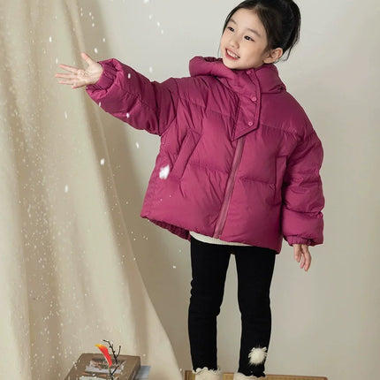 Winter Kids Warm Down Coats Autumn Children Cotton-Padded Jackets Boys Girls Clothing Baby Hooded Outerwear 3-12 Years