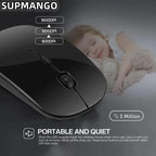 Wireless gaming mouse, quiet and magical, suitable for laptops and tablets, with battery powered and rechargeable versions
