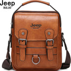 JEEP BULUO Multi-function Business Handbags Men New Man's Shoulder Bag Large Capacity Leather Messenger Bag Crossbody Big Brand