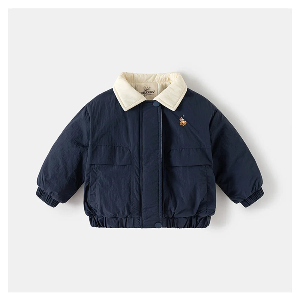 Sleek Quilted Coat for Boys | Lightweight Winter Warmth Without Bulk, Stylish Color Block