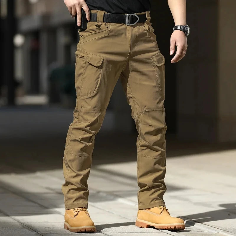 Men'S Tactical Cargo Pants - Softshell, Stretchy Fabric, Multiple Pockets, Button Fly, No Belt, All-Season Outdoor Training Pant