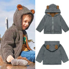 Kids Winter Coats 2024 Children Outerwear Boy Girls Warm Soft Solid Jacket Baby Girls Bear Ears Hooded Jackets Children Clothing