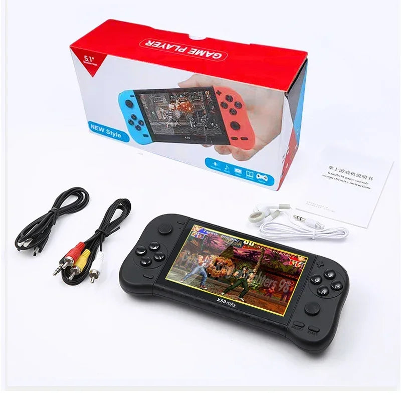 Portable Gaming Console with 5.1" HD Screen - Enjoy 30000+ Classic Retro Games Anywhere NEW X50/X50 MAX Handheld Retro Classic