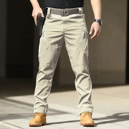Men'S Tactical Cargo Pants - Softshell, Stretchy Fabric, Multiple Pockets, Button Fly, No Belt, All-Season Outdoor Training Pant