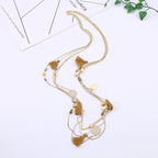 Handmade Shell Beads Long Necklace Copper Sheet Cotton Thread Tassel Multilayer Chain Necklaces Jewelry For Women Accessories