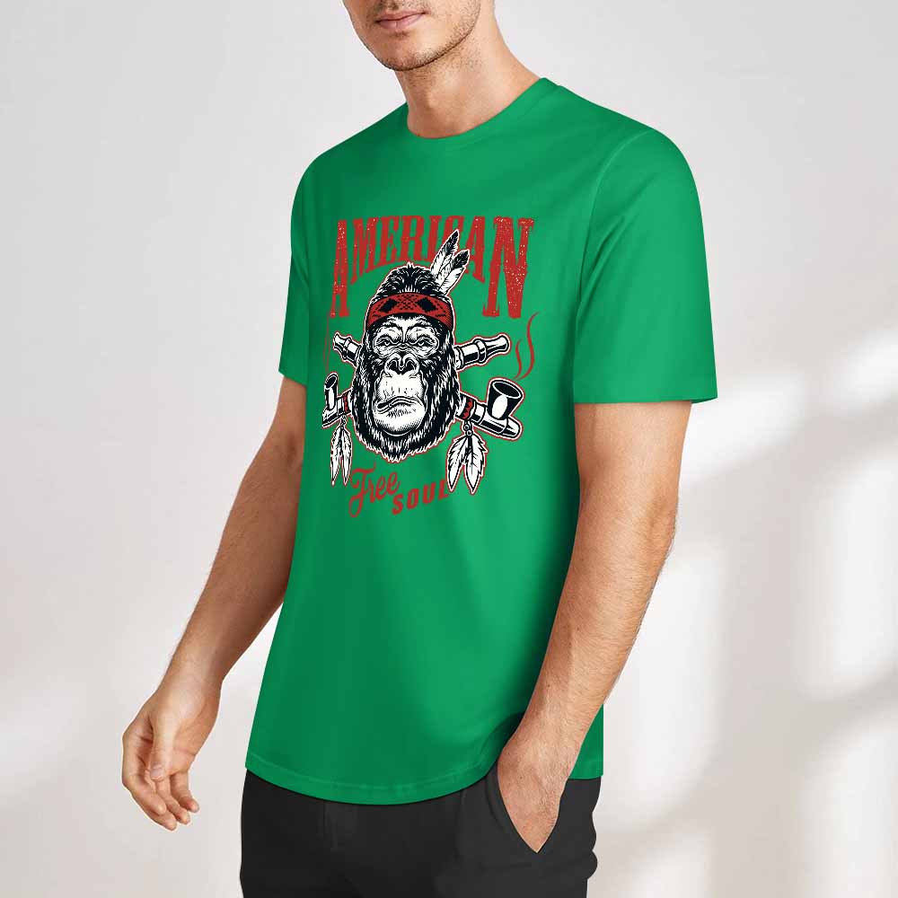 New 2025 Pure cotton short sleeved T-shirt Front print Multiple colors