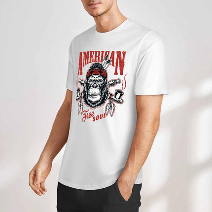 New 2025 Pure cotton short sleeved T-shirt Front print Multiple colors