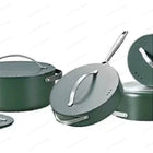 Hot Sell Pressed Caraway Ceramic Coating Cookware Set with Stainless Steel Handle