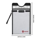 1pc Fireproof Waterproof Document Bag With Zipper Combination Lock Phones Laptops Anti-Theft Emf Protection Portable Faraday Bag