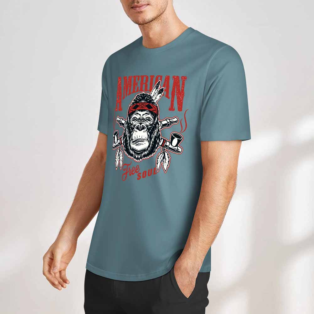 New 2025 Pure cotton short sleeved T-shirt Front print Multiple colors