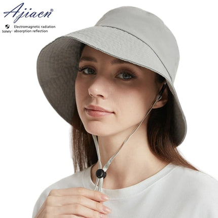 Electromagnetic radiation protective 50% or 100% silver fiber lining bucket hat unisex Computer, Cell phone EMF shielding cap