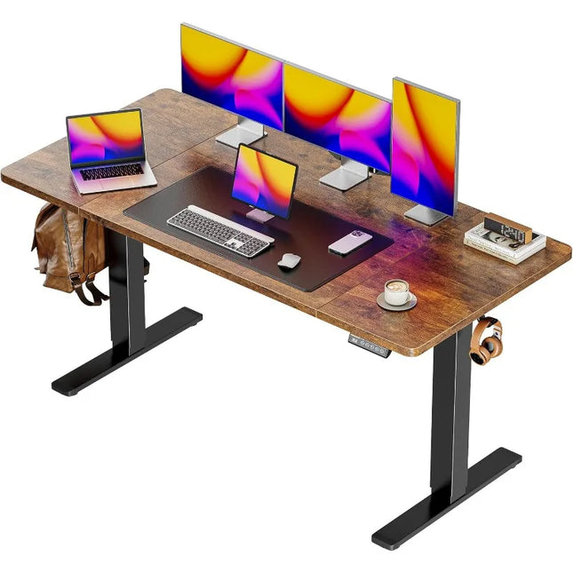 55 X 28 Large Electric Standing Desk, Height Adjustable Computer Desk, 27.6" Deep Desktop, Stand Up Gaming Office Desk