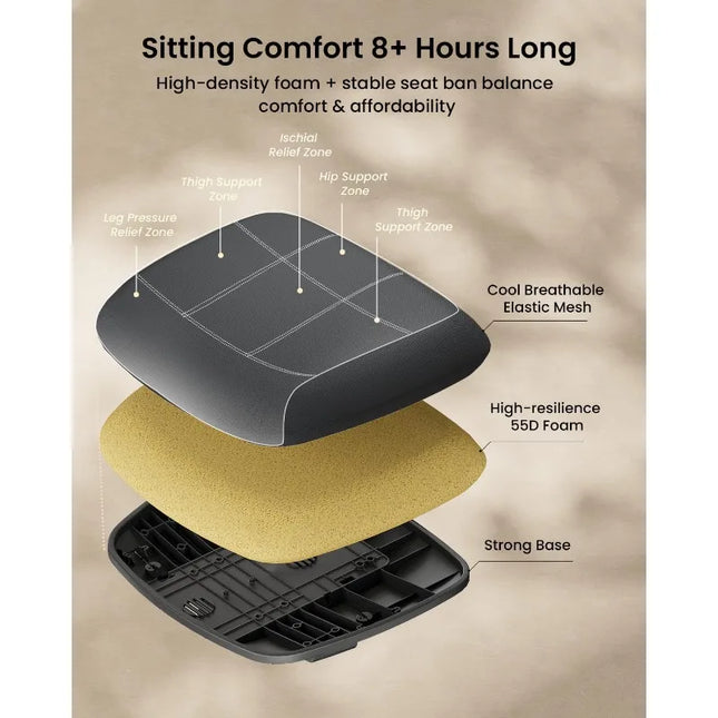 Ergonomic Office Chair – EC200 High-Back Mesh Computer Chair with Lumbar Support, 3D Adjustable Headrest & Sliding Seat