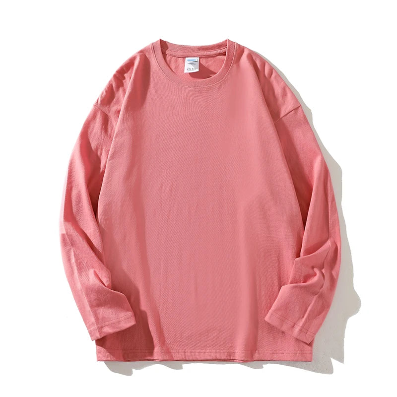 Women's 100% Cotton Loose Fit Long Sleeve Crew Neck T Shirts