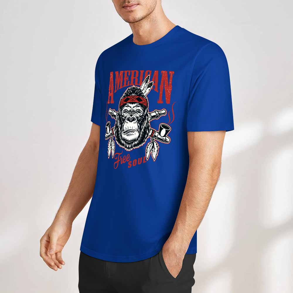 New 2025 Pure cotton short sleeved T-shirt Front print Multiple colors