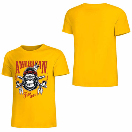 New 2025 Pure cotton short sleeved T-shirt Front print Multiple colors