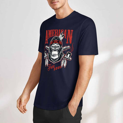 New 2025 Pure cotton short sleeved T-shirt Front print Multiple colors