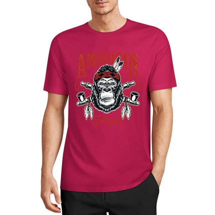 New 2025 Pure cotton short sleeved T-shirt Front print Multiple colors