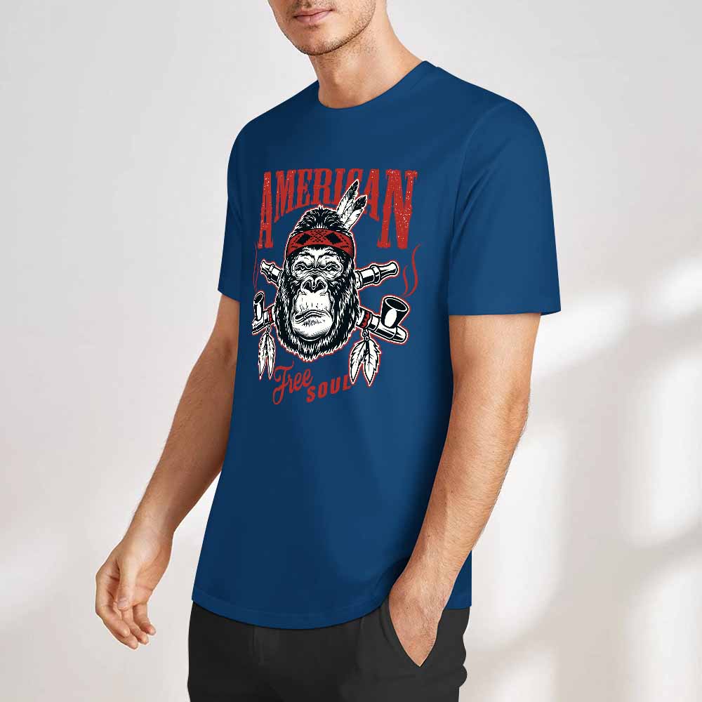 New 2025 Pure cotton short sleeved T-shirt Front print Multiple colors