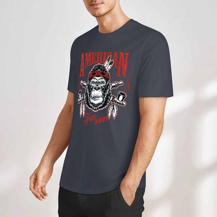 New 2025 Pure cotton short sleeved T-shirt Front print Multiple colors