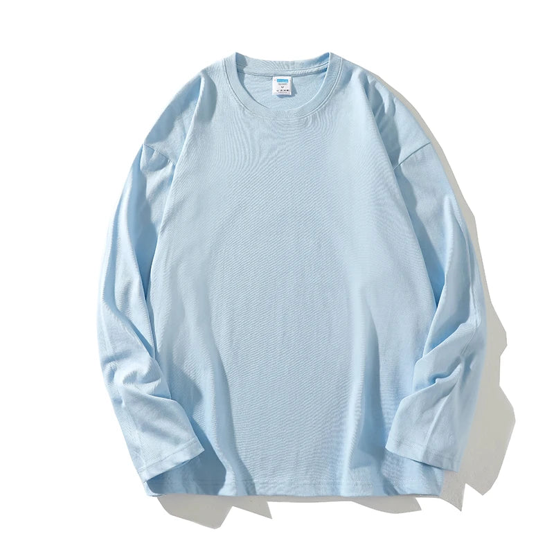 Women's 100% Cotton Loose Fit Long Sleeve Crew Neck T Shirts