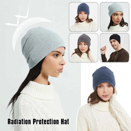 Adult Anti Radiation Protection Beanies Hat Women Men Versatile Faraday EMF Cap Half Silver Fiber RFID Blocking Electromagnetic