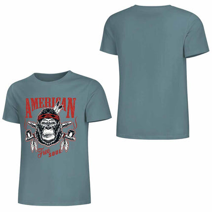 New 2025 Pure cotton short sleeved T-shirt Front print Multiple colors