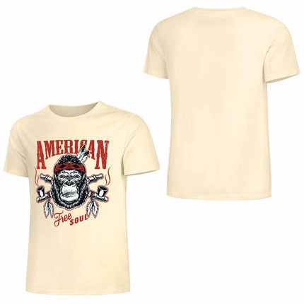 New 2025 Pure cotton short sleeved T-shirt Front print Multiple colors