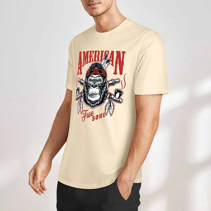 New 2025 Pure cotton short sleeved T-shirt Front print Multiple colors