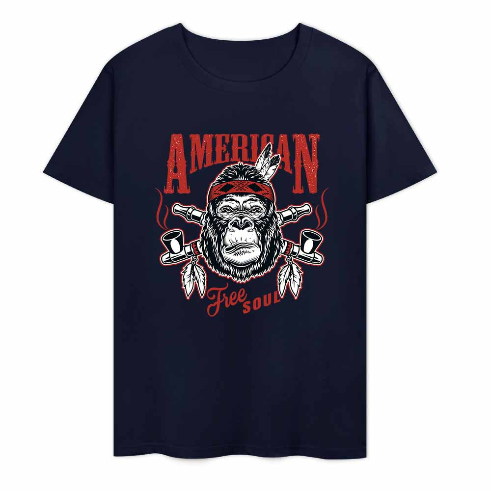 New 2025 Pure cotton short sleeved T-shirt Front print Multiple colors